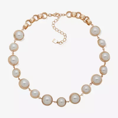 Worthington Simulated Pearl 17 Inch Cable Collar Necklace