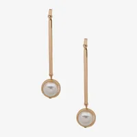 Worthington Linear Simulated Pearl Drop Earrings