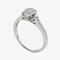 1/3 CT.T.W. Natural Diamond 10K Gold Round Cluster Engagement Ring