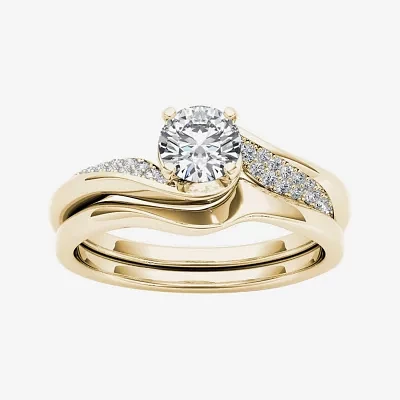 5/8 CT.T.W. Natural Diamond 14K Yellow Gold Bridal Ring Set