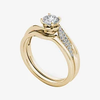 5/8 CT.T.W. Natural Diamond 14K Yellow Gold Bridal Ring Set