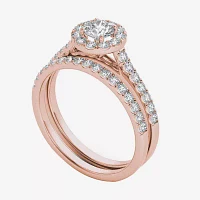 1 CT.T.W. Natural Diamond 10K Rose Gold Bridal Set