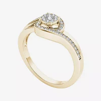 1/5 CT.T.W. Natural Diamond Swirl 10K Yellow Gold Engagement Ring