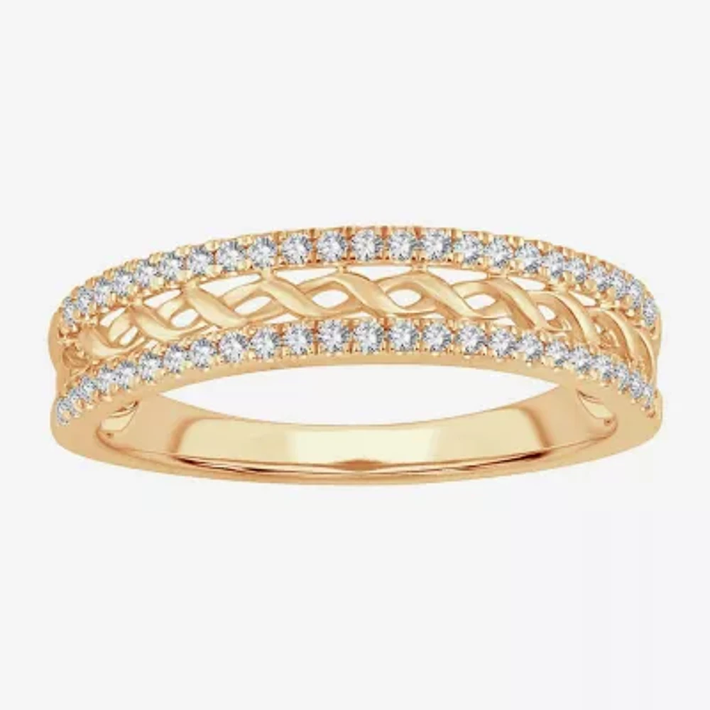 Womens 1/5 CT. Natural White Diamond 10K Gold Anniversary Wedding Band