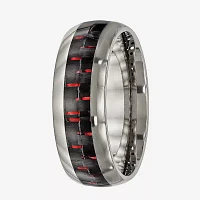 Mens Titanium With & Carbon Fiber Inlay Wedding Band