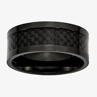 Mens 9mm Titanium Black Ion-Plated Wedding Band