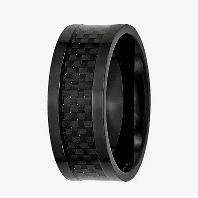 Mens 9mm Titanium Black Ion-Plated Wedding Band