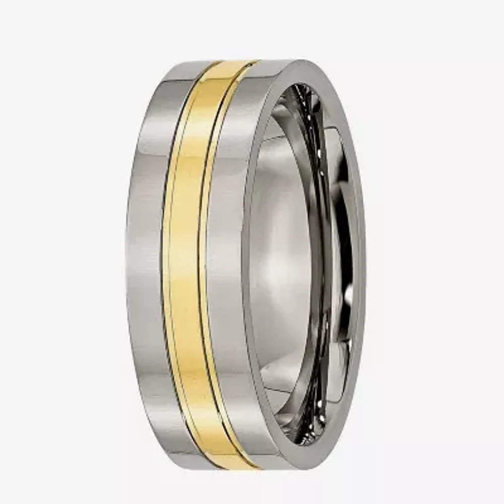 Mens 7mm Titanium & Ion-Plated Plated Wedding Band