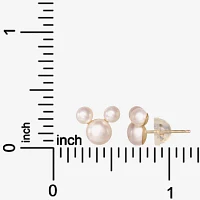 Disney Classics White Cultured Freshwater Pearl 14K Gold 8.1mm Stud Earrings