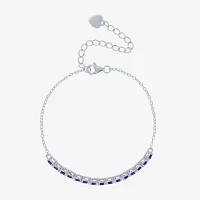 Gemstone Sterling Silver Tennis Bracelet