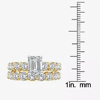 Signature By Modern Bride (G / Si1-Si2) Womens 4 CT. T.W. Lab Grown White Diamond 10K Gold Side Stone Bridal Set