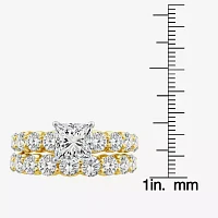 Signature By Modern Bride (G / Si1-Si2) Womens 4 CT. T.W. Lab Grown White Diamond 10K Gold Side Stone Bridal Set