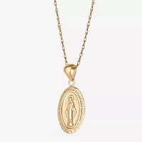 10K Gold Miraculous Pendant On 18" Gold-Filled Chain