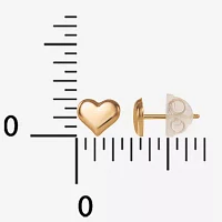 Girls 14K Gold Heart Stud Earrings