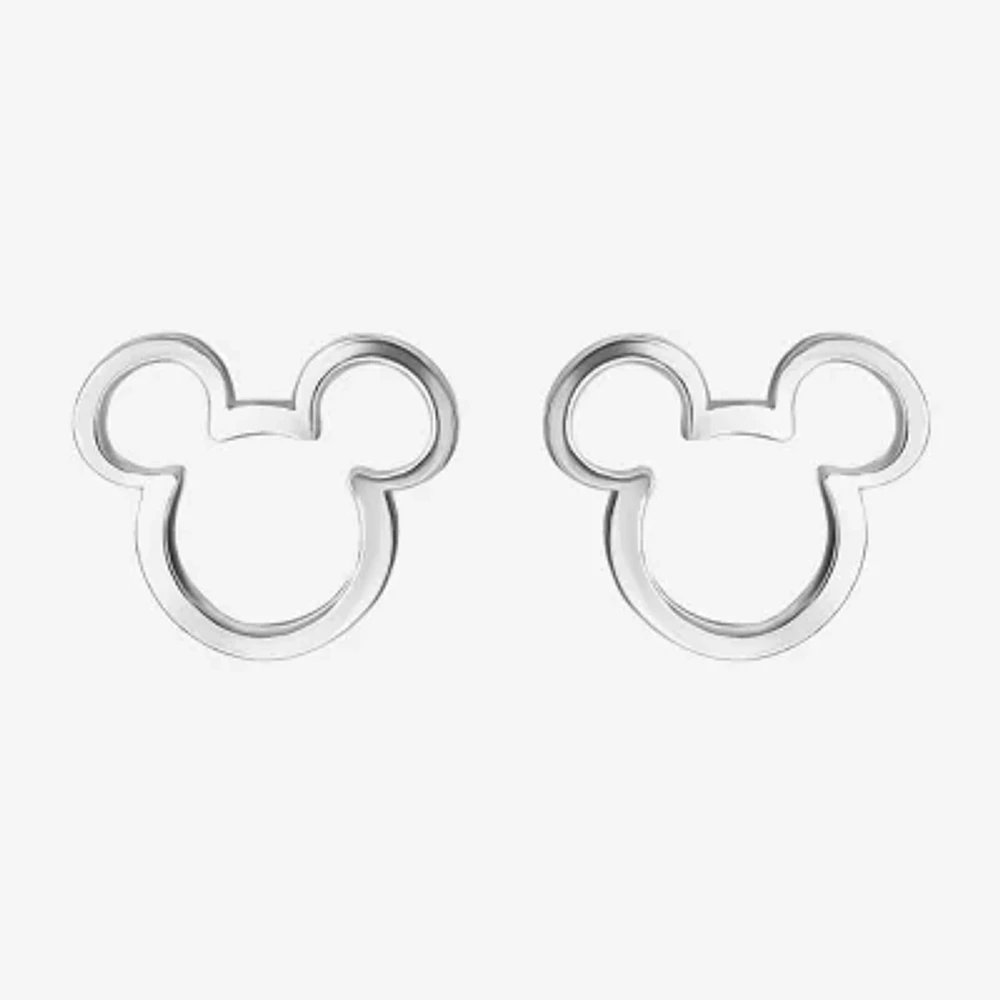 Disney Mickey Outline Sterling Silver Stud Earrings