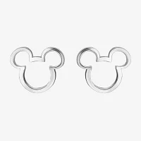 Disney Mickey Outline Sterling Silver Stud Earrings