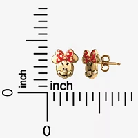 Disney Collection 14K Gold 8mm Minnie Mouse Stud Earrings