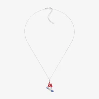 Sneaker Womens Multi Color Crystal Sterling Silver Pendant Necklace