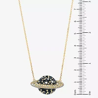 Globe Womens Multi Color Crystal 14K Gold Over Silver Pendant Necklace