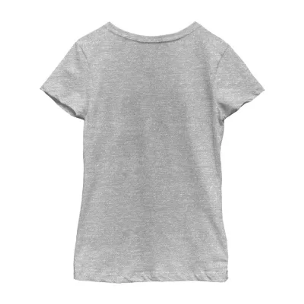 Disney Collection Little & Big Girls Crew Neck Short Sleeve Mickey and Friends Graphic T-Shirt