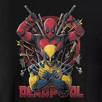 Mens Short Sleeve Deadpool & Wolverine Graphic T-Shirt