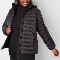 St. John's Bay Womens Plus Adaptive Midweight Puffer Jacket