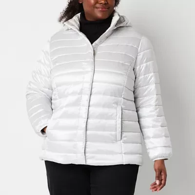 St. John's Bay Womens Plus Adaptive Midweight Puffer Jacket