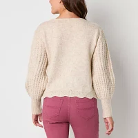 Frye and Co. Womens V Neck Long Sleeve Pullover Sweater