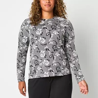 Liz Claiborne Womens Crew Neck Long Sleeve Blouse