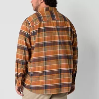 mutual weave Lightweight Big and Tall Mens Regular Fit Long Sleeve Flannel Shirt