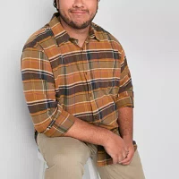 mutual weave Lightweight Big and Tall Mens Regular Fit Long Sleeve Flannel Shirt
