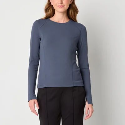Stylus Womens Crew Neck Long Sleeve T-Shirt