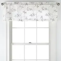 Regal Home Meadow Embroidered Rod Pocket Tailored Valance