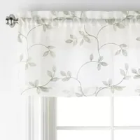 Regal Home Meadow Embroidered Rod Pocket Tailored Valance