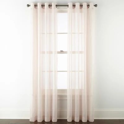 Regal Home Glimmer Metallic Sheer Grommet Top Single Curtain Panel