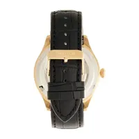Heritor Mens Automatic Black Leather Strap Watch-Herhr8104