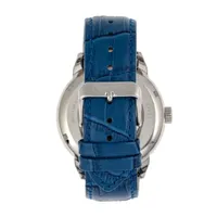 Heritor Mens Automatic Silver Tone Leather Strap Watch Herhr8301