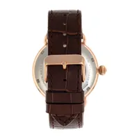 Heritor Mens Automatic Rose Goldtone Leather Strap Watch Herhr8405