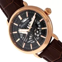 Heritor Mens Automatic Brown Leather Strap Watch Herhr8406