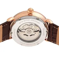 Heritor Mens Automatic Brown Leather Strap Watch Herhr8406