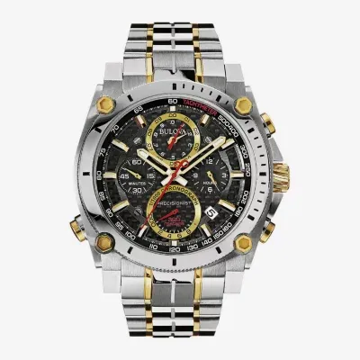 Bulova Precisionist Mens Chronograph Two Tone Stainless Steel Bracelet Watch 98b228