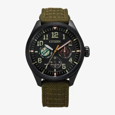 Citizen Boba Fett Star Wars Mens Green Strap Watch Bu2058-00w