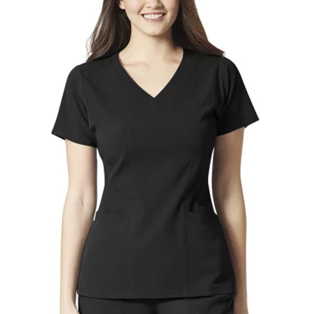 Wink® Aero Flex Back Womens Plus V Neck Stretch Fabric Short Sleeve Scrub Top