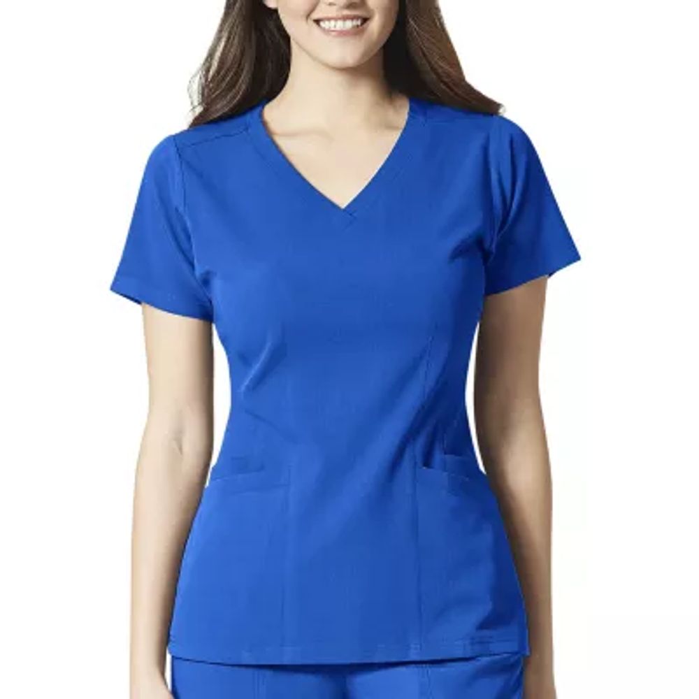 Wink® Aero Flex Back Womens Plus V Neck Stretch Fabric Short Sleeve Scrub Top