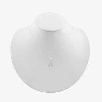 Teardrop Womens / CT. T.W. Natural White Diamond 10K White Gold Pear Pendant Necklace