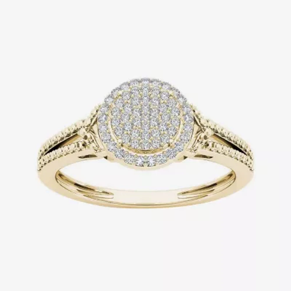 1/ CT.T.W. Natural Diamond 10K Yellow Gold Engagement Ring