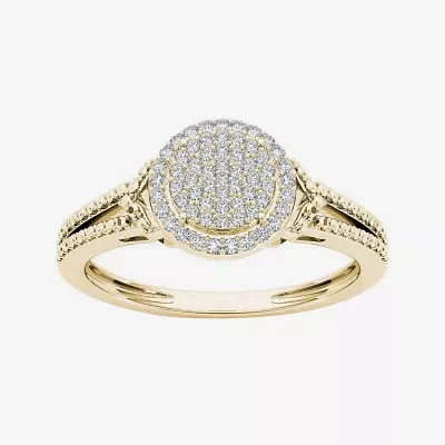 1/ CT.T.W. Natural Diamond 10K Yellow Gold Engagement Ring