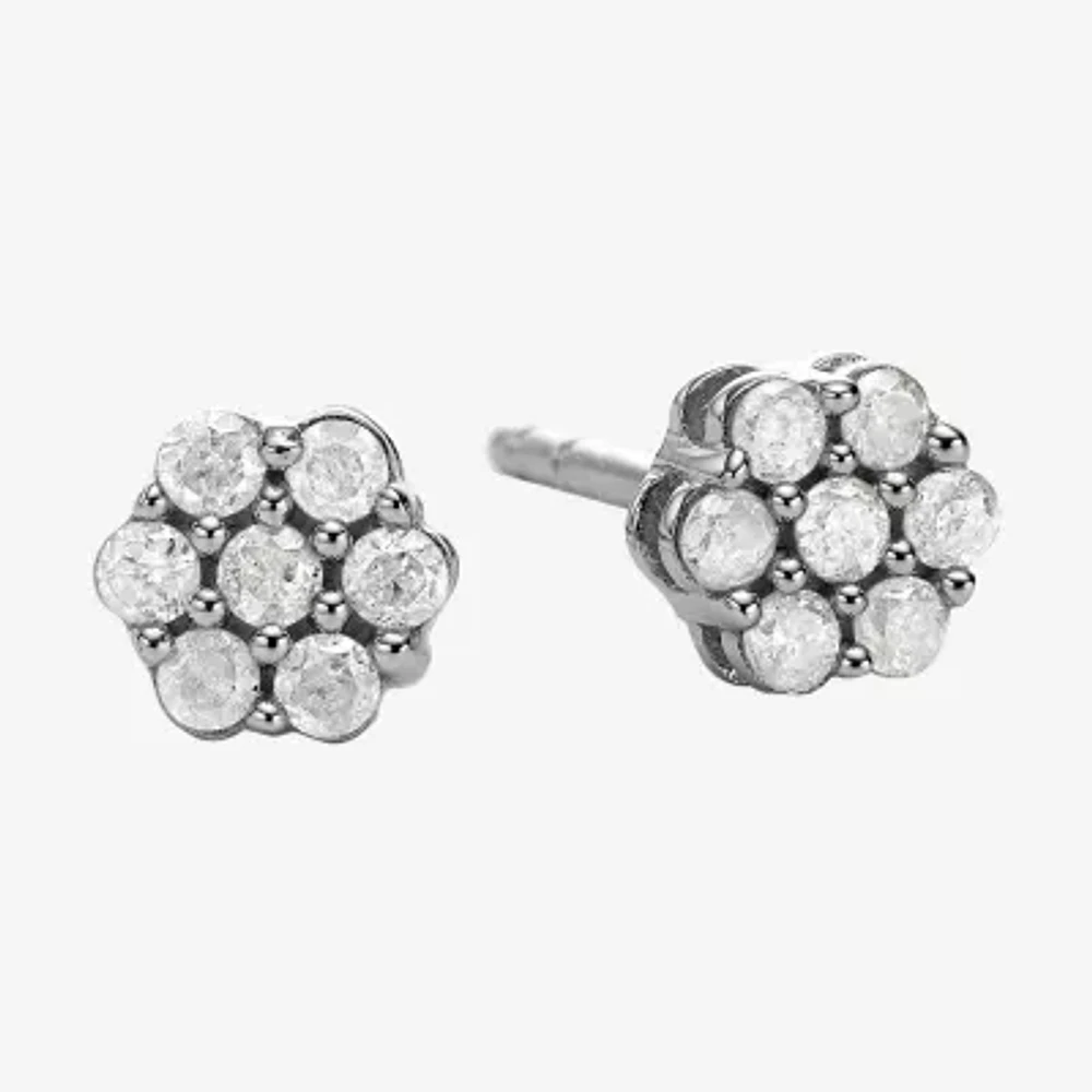 Diamond Blossom 1/5 CT.T.W. Natural Diamond Cluster Stud Earrings