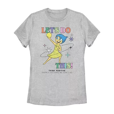 Juniors Inside Out 2 Joy Boyfriend Tee Womens Crew Neck Short Sleeve Graphic T-Shirt