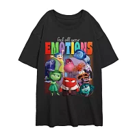 Juniors Inside Out 2 Feel Your Emotions Oversized Tee Womens Crew Neck Short Sleeve Graphic T-Shirt